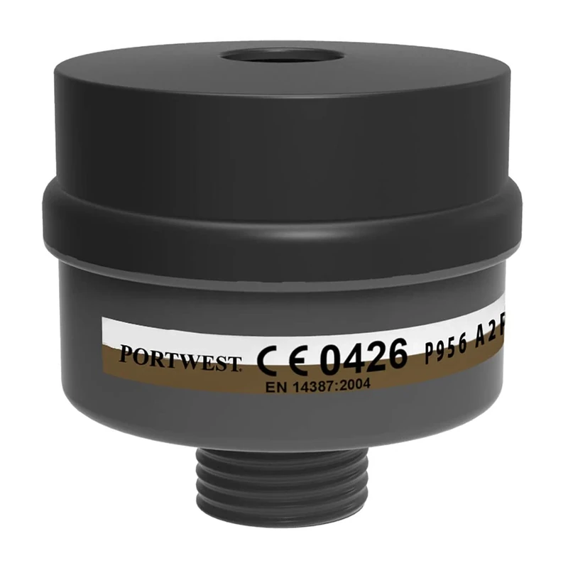 Portwest A2P3 Combination Filter Universal Tread, Color: Black, Size:, P956BKR