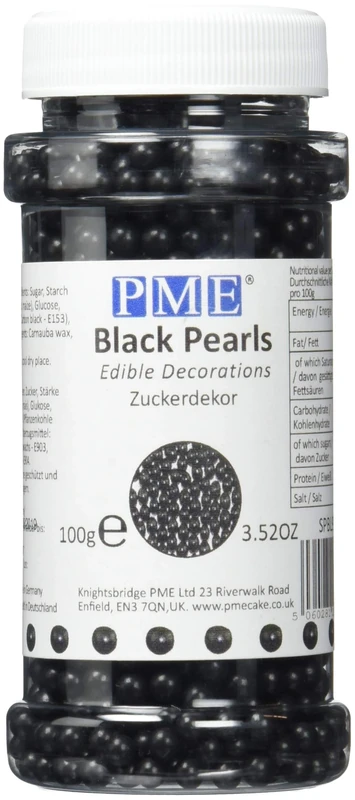 PME Small Sugar Pearls, Black, 100 g