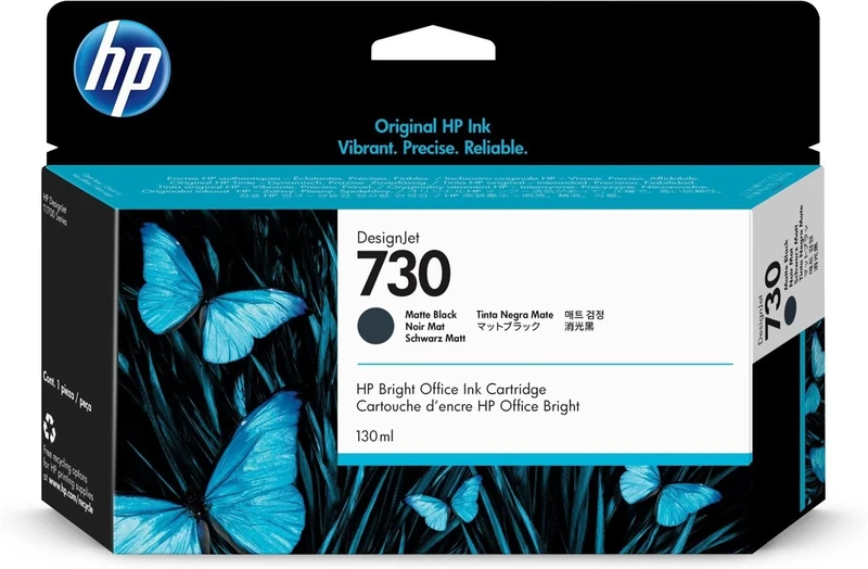 HP Original Standard Yield Ink Cartridge Compatible with Designjet T1700 Printer Series, 130 ml, Matte Black