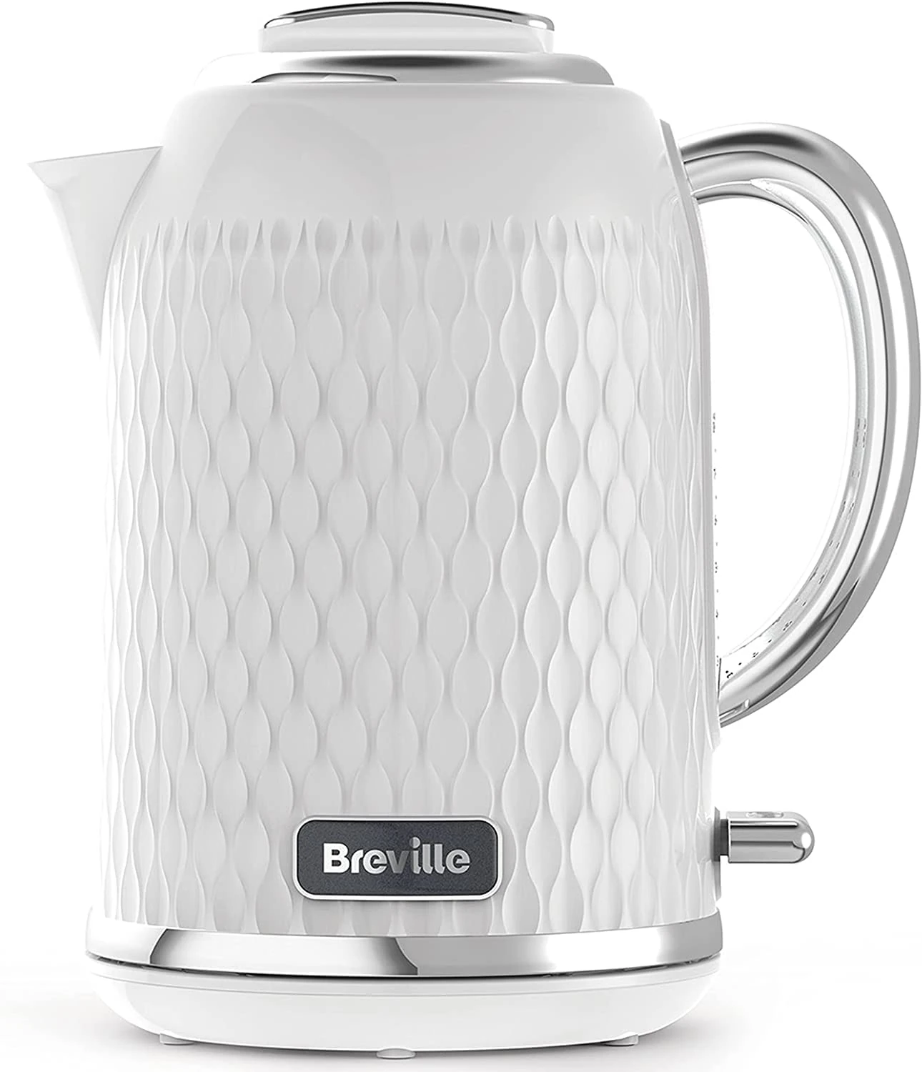 Breville Curve Electric Kettle | 1.7 Litre | 3KW Fast Boil | White & Chrome [VKT117]