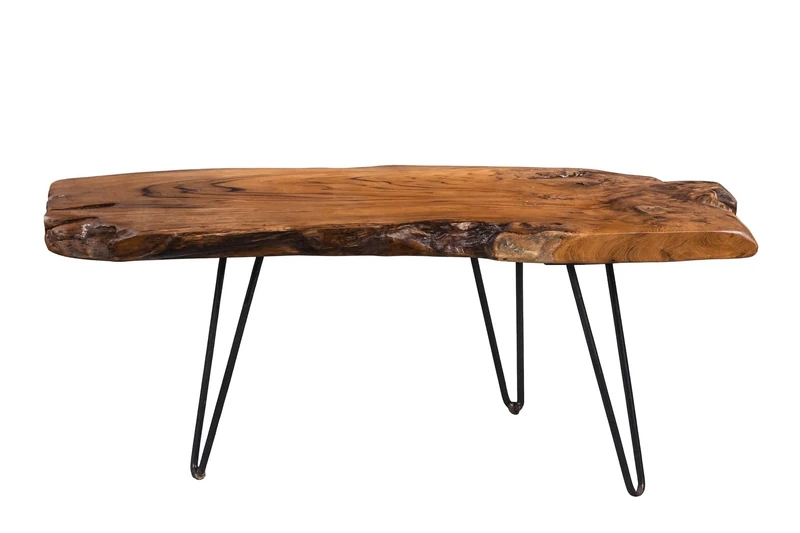 M2 Kollektion Tallus Wooden Coffee Table, Teak, 100 x 40 x 40 cm, Brown - Image 1