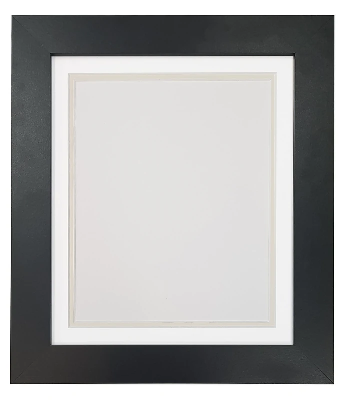 Metro Black Photo Picture Poster Frame with Double White on Light Grey Mount 30 x 24 for Image Size 24 x 20 inch