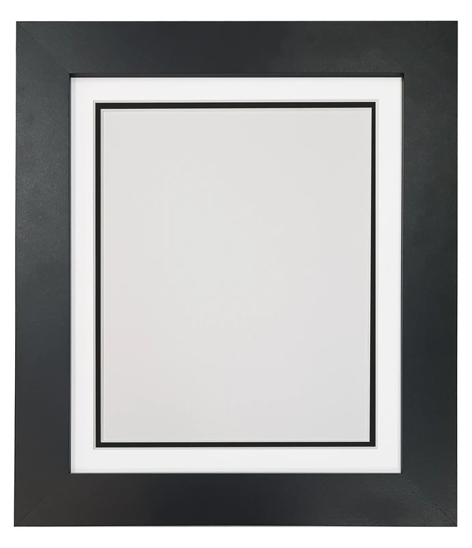 Metro Black Photo Picture Poster Frame with Double White on Black Mount 40 x 30 for Image Size 30 x 20 inch