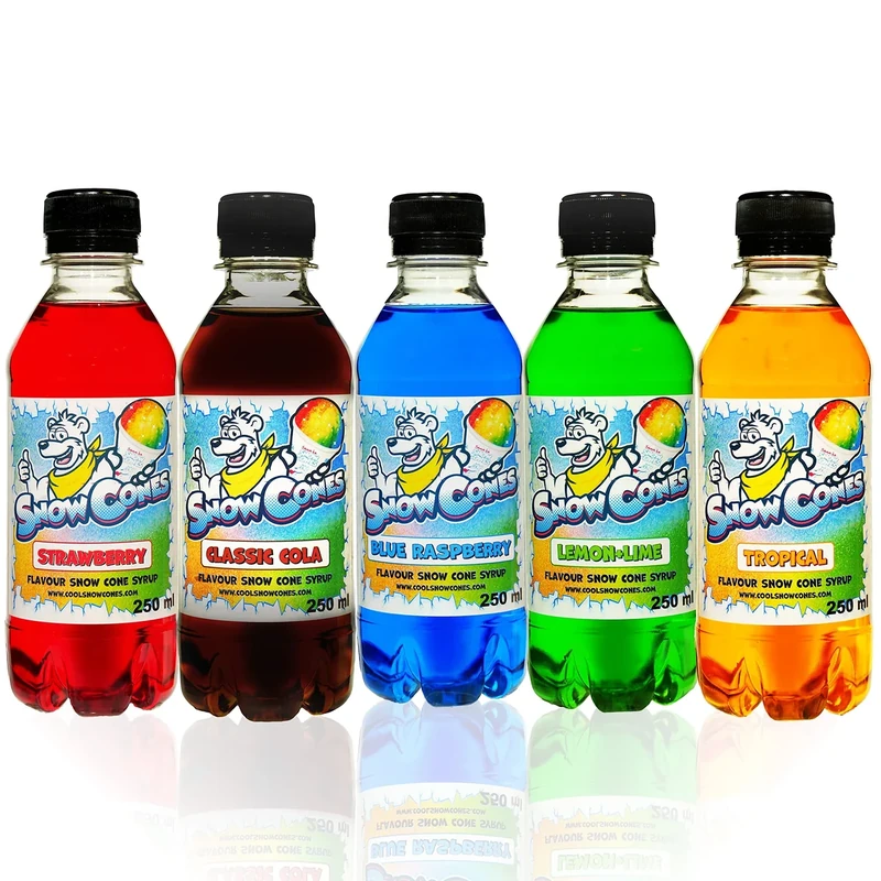 Slush Syrup|Snow Cone Syrup - 5 x 250ml Bottles of Our Most Popular Flavours - Can be Used with All Slush|Slush|Slushie Machines - Image 1
