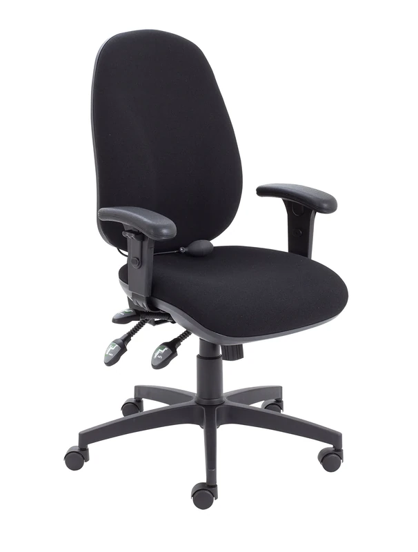 Office Hippo Physio Approved Desk Chair, Ergonomic Home & Office Chair With Adjustable Seat, Back & Lumbar Pump For Comfort & Support, Computer Chair With Adjustable Arms - Black