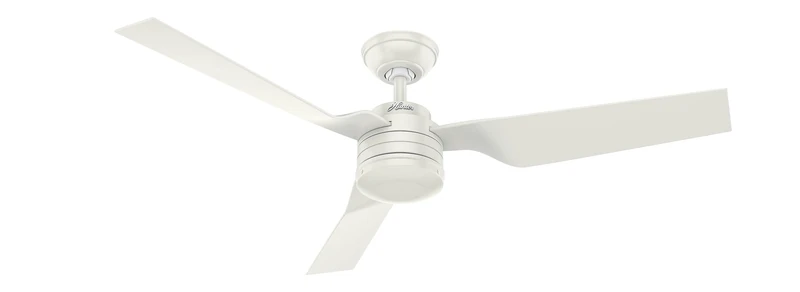 HUNTER FAN Ceiling Fan Cabo Frio 132 cm Indoor and Outdoor, and Wall Control, Fresh White, 3 Reversible Blades Fresh White and Fresh White Ideal for Summer or Winter, Model 50634