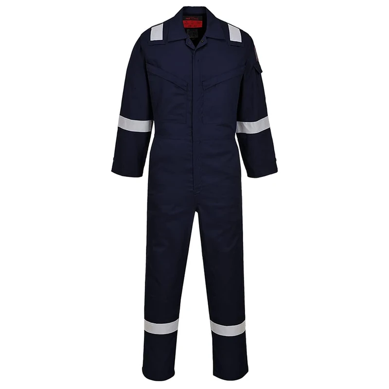 Portwest Araflame Silver Coverall, Size: 34, Colour: Navy, AF73NAR34