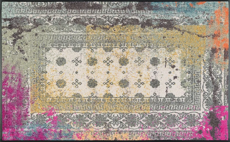 Wash + Dry Door Mat, Top: 100% Cotton, Multi-coloured, 75 x 120