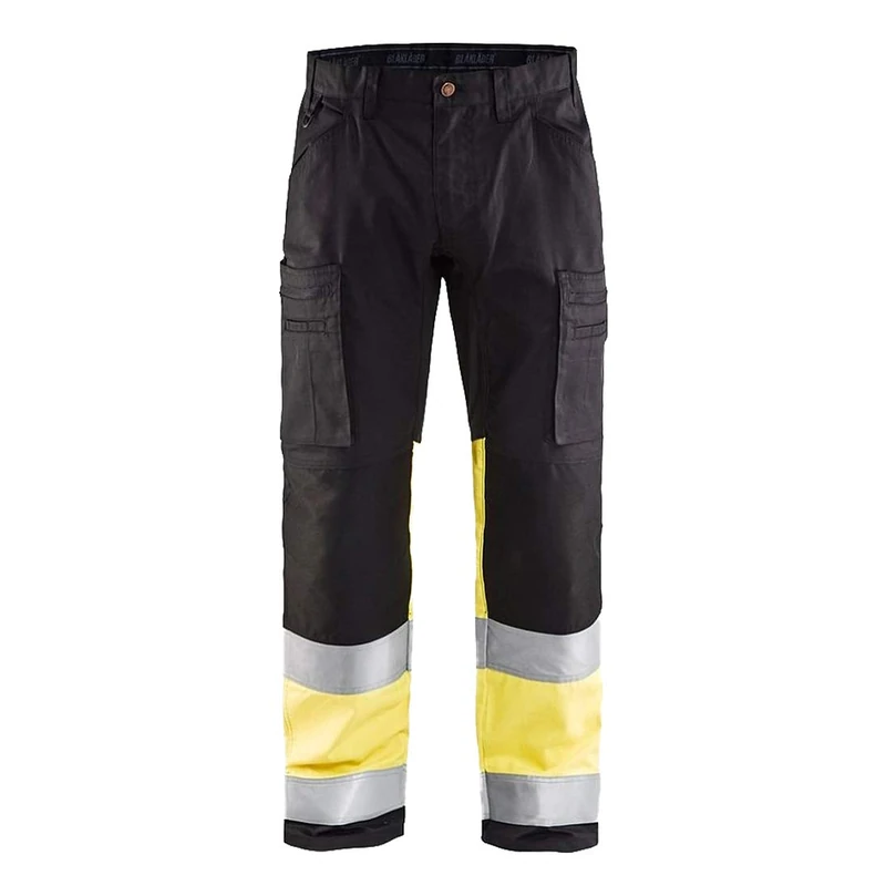 Blakläder 155118119933C64 High-Vis Trousers with Stretch, Black/Yellow, Size C64