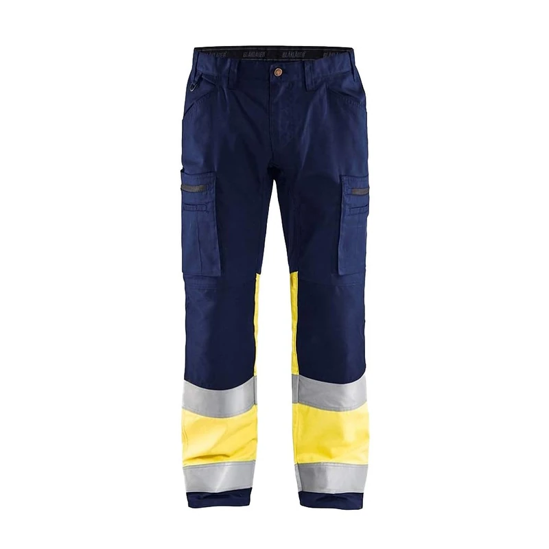 Blakläder 155118118933C44 High-Vis Trousers Size with Stretch in Navy Blue/Yellow, C44