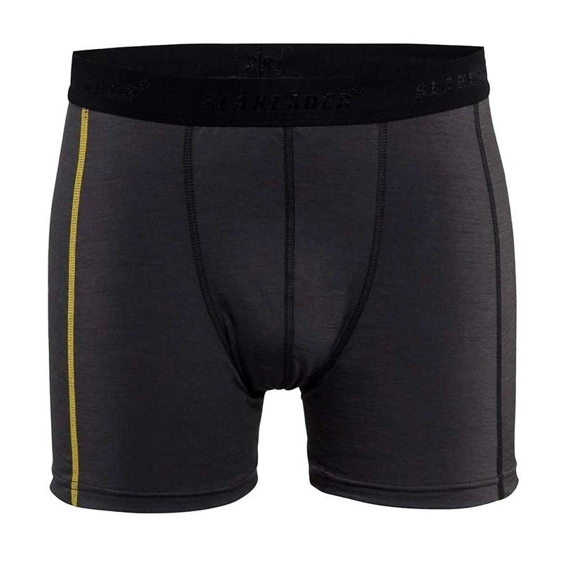 Blakläder 184717349835XL Boxer Shorts "Xlight" Size Of Merino Wool in Dark Grey/Yellow, Xl