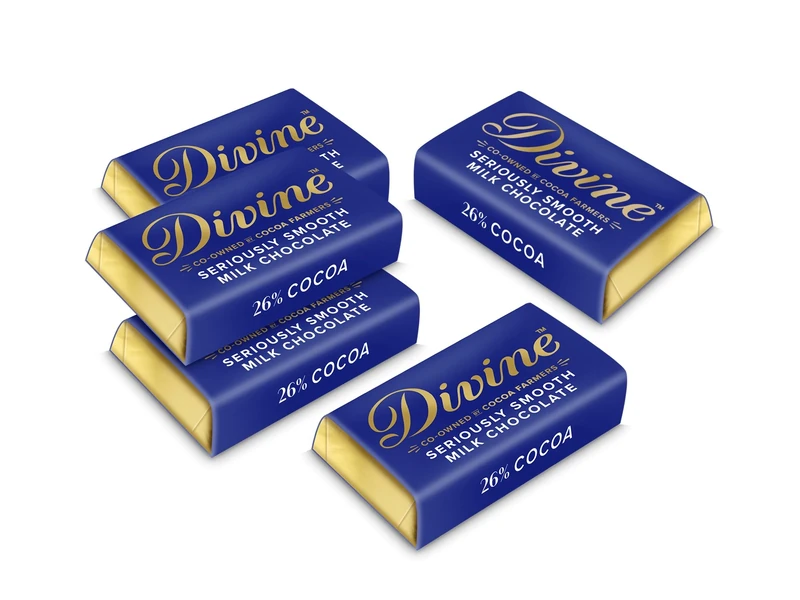 Divine Milk Chocolate Mini Bars 100 x 4.2g – Fairtrade Milk Chocolate – Bite Size Treats – Ethical Premium Chocolate