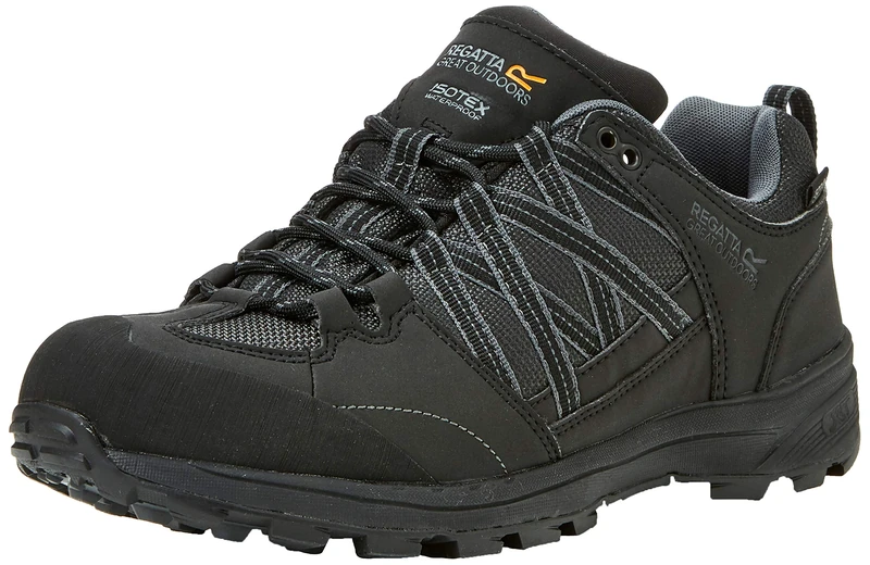 Regatta Mens Samarid II Low Walking Shoes - Black/Granite - 7 UK - Image 1
