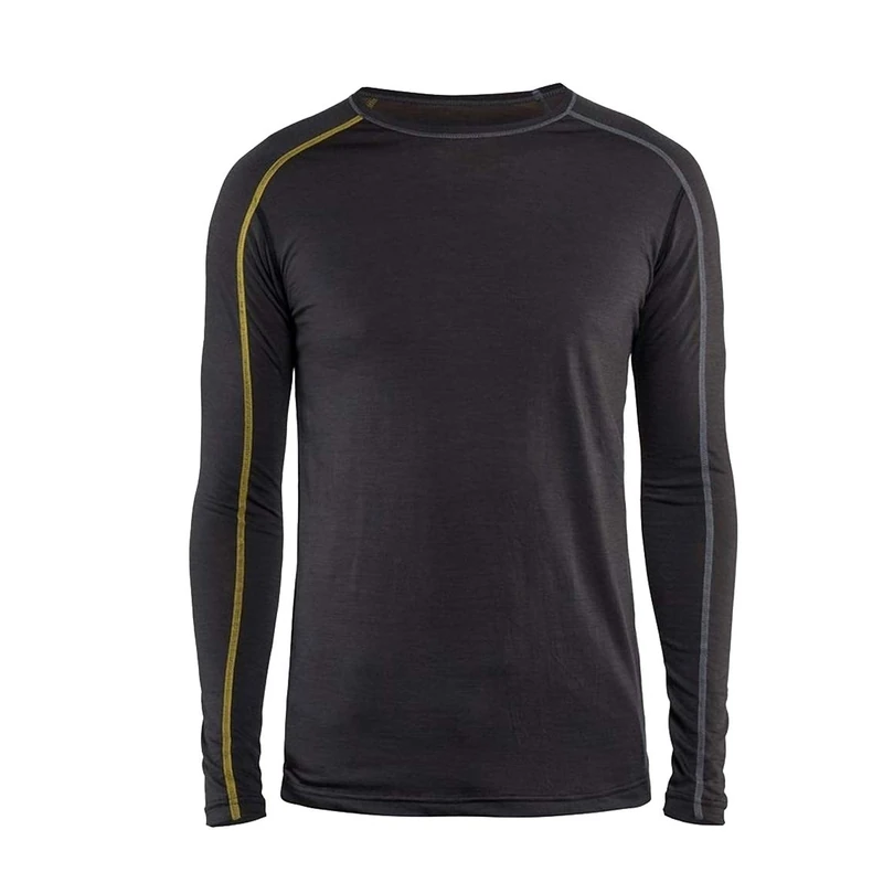 Blakläder 479917349835S Underwear Top "Xlight" Size Of Merino Wool in Dark Grey/Yellow, S