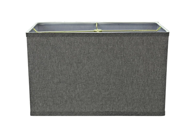 Aspen Creative 36007 Rectangular Hardback Shape Spider Construction Lamp Shade, (8" + 16") x 10", Grey