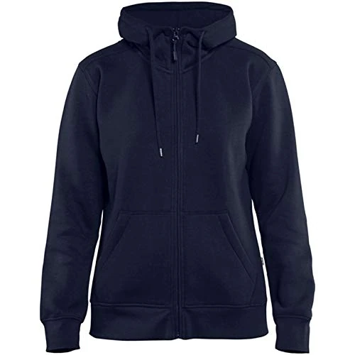 Blakläder 339510488800L Ladies Hoodie with Full Zipper, Navy Blue, Large
