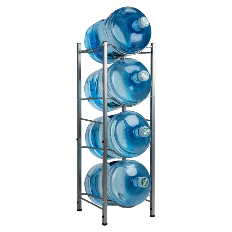 Mind Reader 4TJUG-SIL Water Jug Stand Rack, Steel, Silver