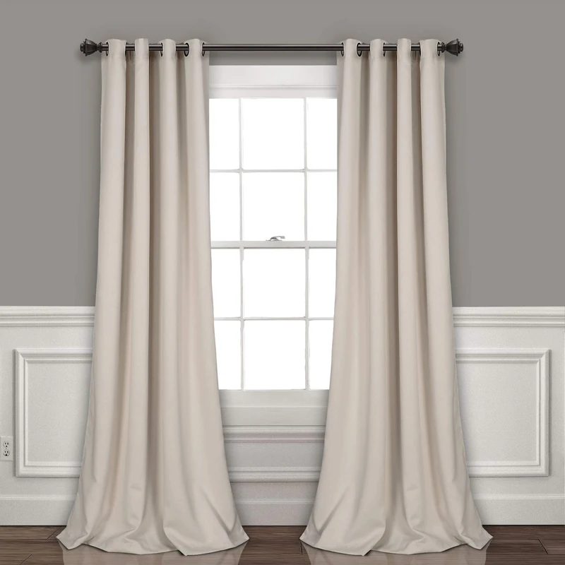 Lush Decor Insulated Grommet Blackout Curtains Panel Pair, 52" W x 95" L, Wheat
