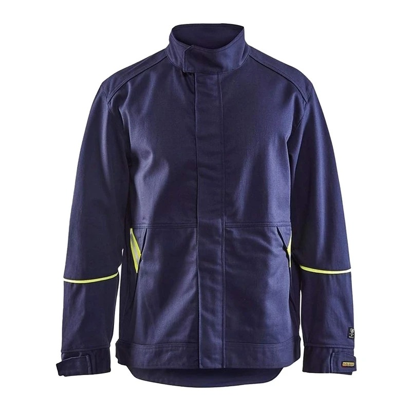 Blakläder 480115018933X-Large Welding Jacket, Navy Blue/Yellow, X-Large