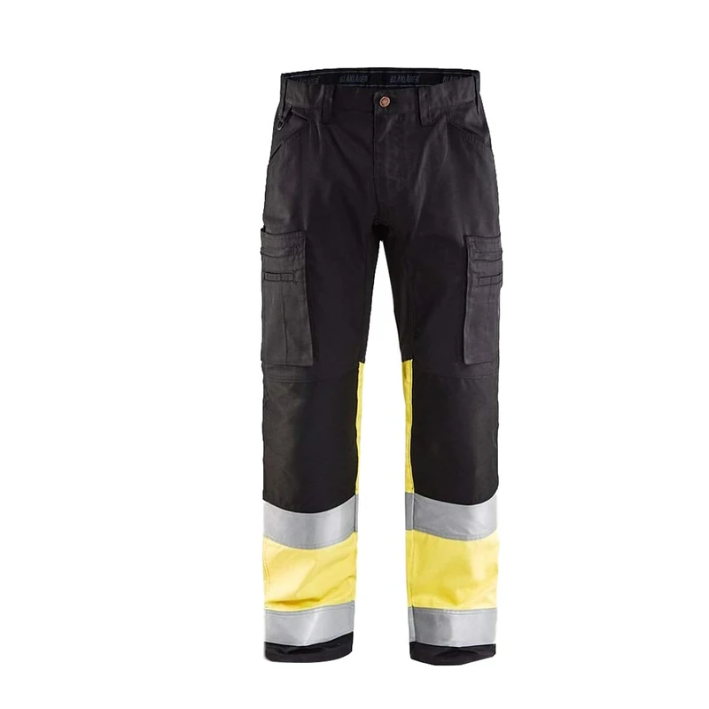 Blakläder 155118119933C154 High-Vis Trousers with Stretch, Black/Yellow, Size C154