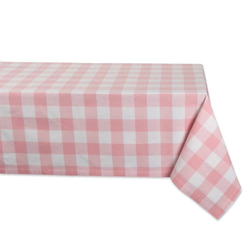 DII Buffalo Check Collection, Classic Farmhouse Tablecloth, Tablecloth, 60x120, Pink & White