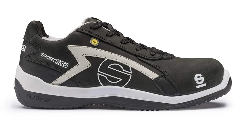 Sparco Unisex Sport Evo Industrial Shoe, Black Grey, 8 UK