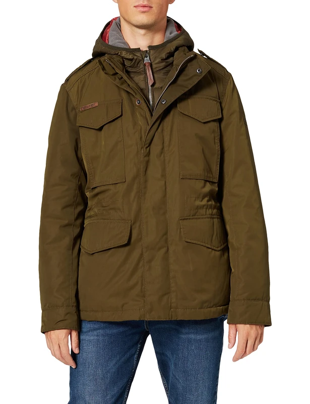 camel active Men's 430560/8597 Jacket, Green (Olive 30), Medium