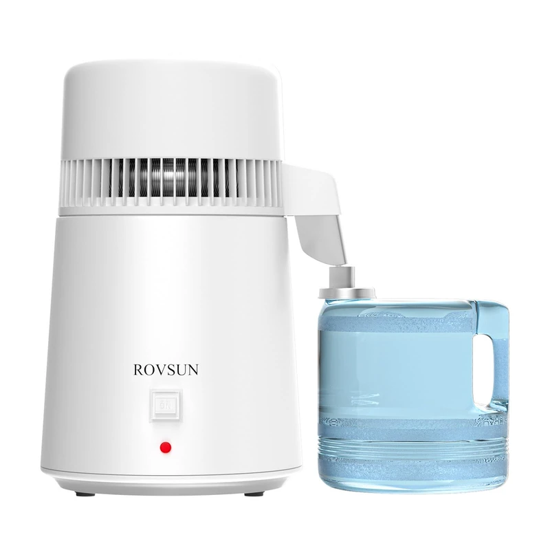 ROVSUN Upgraded 1.1 Gallon/4L Water Distiller Countertop Distilled Water Machine with Flame-Retardant Material, BPA-Free Container & Stainless Steel Interior, 750W Distilled Water Maker Purifier - Image 1