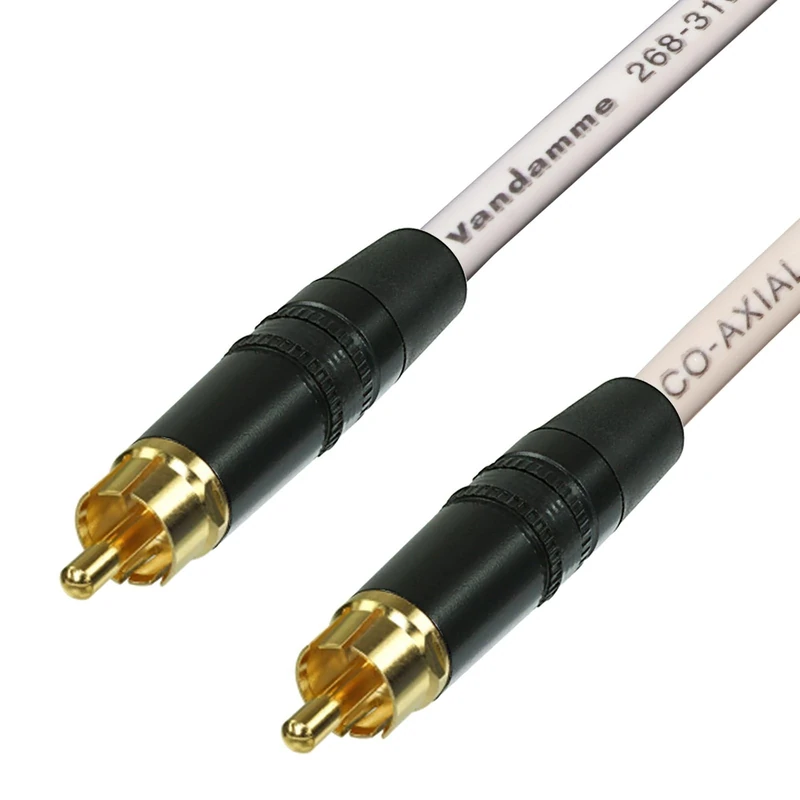 SPDIF Digital Audio Video Coaxial Cable. RCA to RCA. Van Damme 75ohm Coax Phono (25m, Cream)