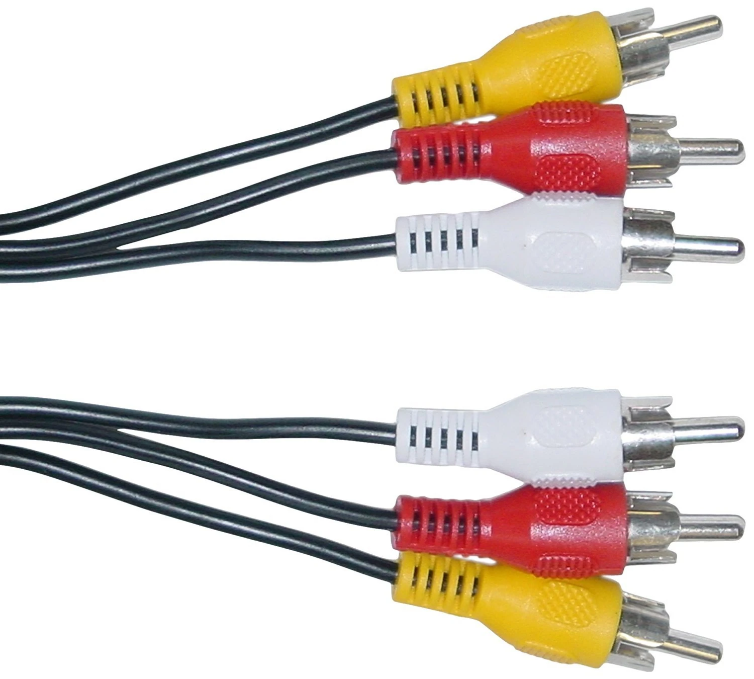 PENCILUPNOSE© 1.5m TRIPLE 3 RCA MALE to 3 RCA MALE PLUG AUDIO VIDEO SPLITTER AV ADAPTER CABLE LEAD