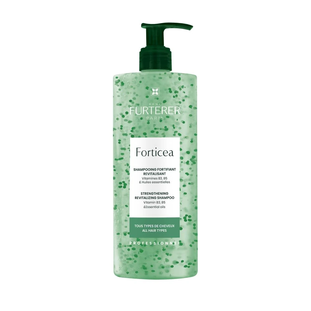 Rene Furterer Forticea Energizing Shampoo, Energize Scalp, Gurana Extract, Essential Oils, Pump 20.2 Fl Oz.