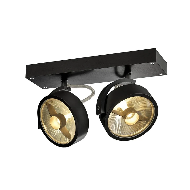 SLV Surface-Mounted Wall and Ceiling Light KALU/Internal Ceiling and Wall Illumination, Surface-Mounted Light, Wall-Mounted Light, Ceiling spot / GU10 75W Black