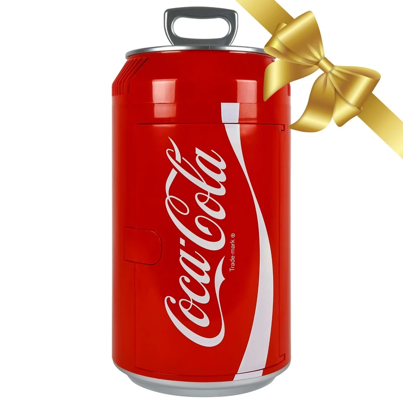 Koolatron Coca Cola Mini Fridge - Refrigerator for Bedroom Skincare Office, Portable Table Top Beverage Cooler, 12V 220V Refrigerador For Drinks, Soda, Wines, Use In Car, Dorm, Outdoor, Patio,8 Can