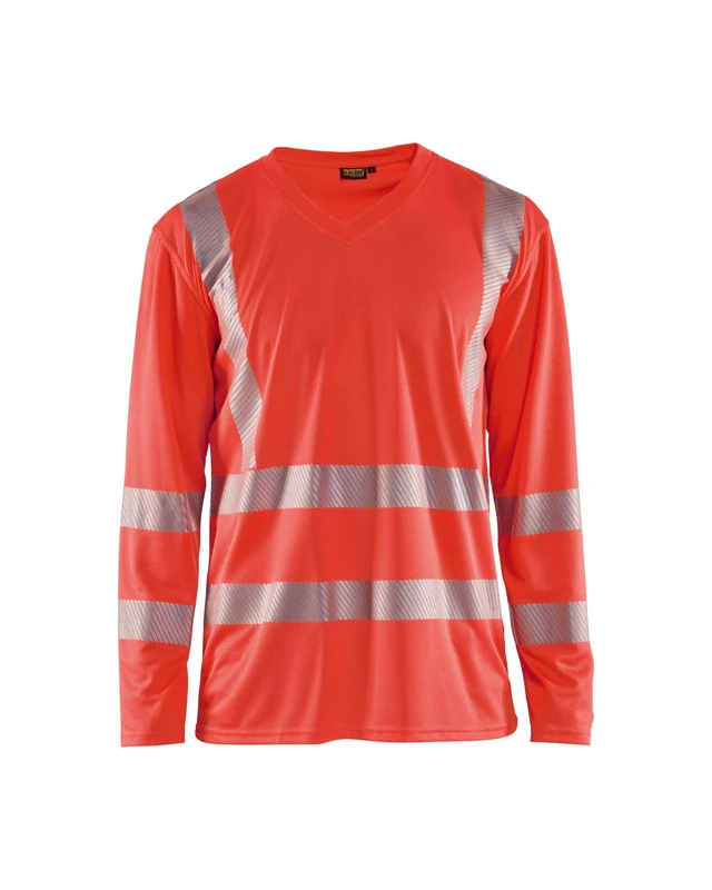 Blakläder 338510135500L High-Vis Long Sleeve Shirt, Red, Large - Image 1