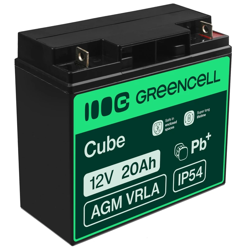 Green Cell AGM 12V 20Ah Rechargeable Sealed Lead Acid Battery Maintenance-Free Replacement Battery for Electric Motorbikes Wheelchair Forklifts Golf Cart