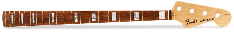 Fender Classic Series 70's Jazz Bass® Neck, 20 Medium Jumbo Frets, Block Inlay, Pau Ferro