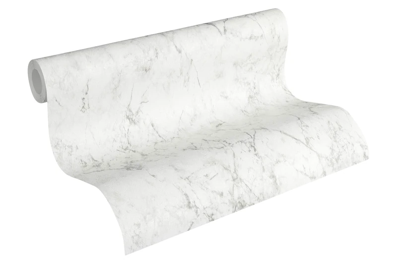 A.S. Création Marble Wallpaper Elements Non-Woven Wallpaper 10.05 m x 0.53 m White Grey Made in Germany 361573 36157-3