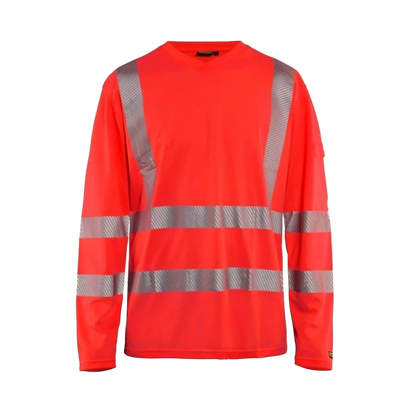 Blakläder 3385101355004X-Large High-Vis Long Sleeve Shirt, Red, 4X-Large