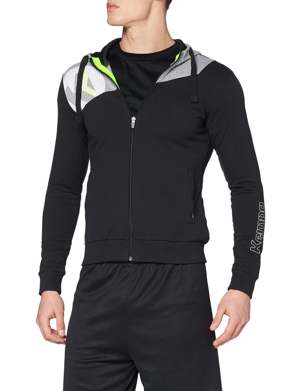 Kempa Women Core 2.0 Hooded Jacket Ladies Jacket - Black/Dark Grey Melange, XL