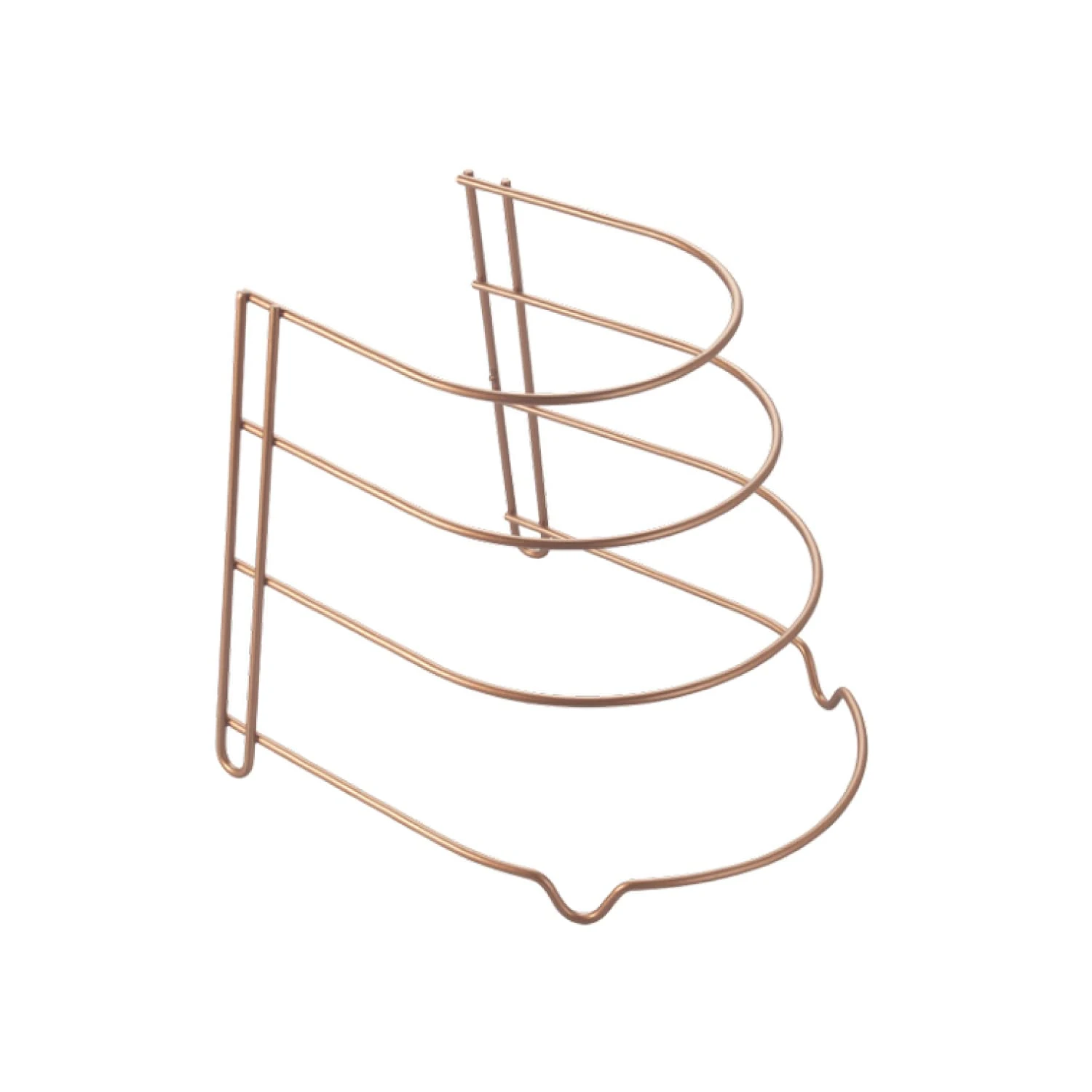 Metaltex Canyon Frying Pan Holder - Freestanding Organiser for Kitchen Cooking Utensils - Polytherm Copper, 23 x 27 x 23 Centimetres