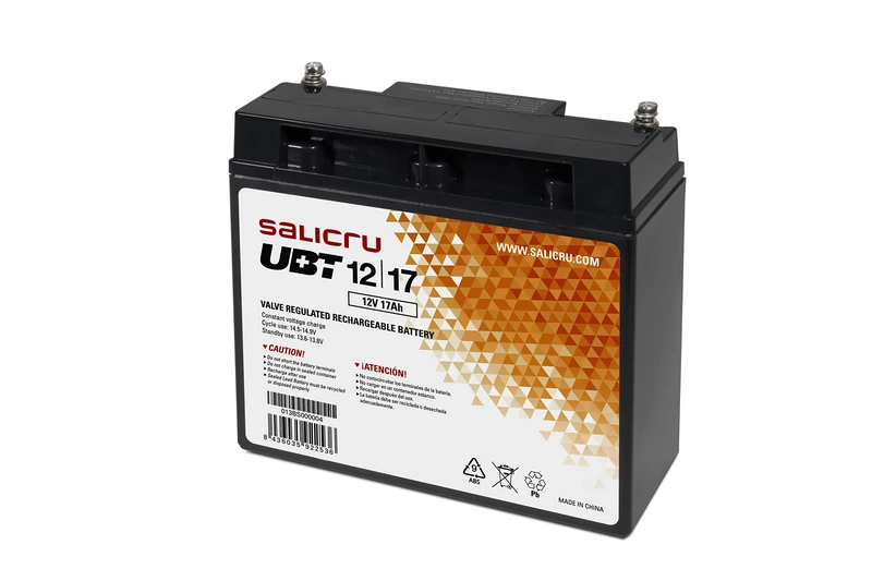 Salicru UBT 12/17 AGM Rechargeable Batteries 17 Ah / 12 V - UPS Batteries (Sealed Lead Acid (VRLA), Black, 17 Ah, 12 V, 1 Piece, 5 Years)