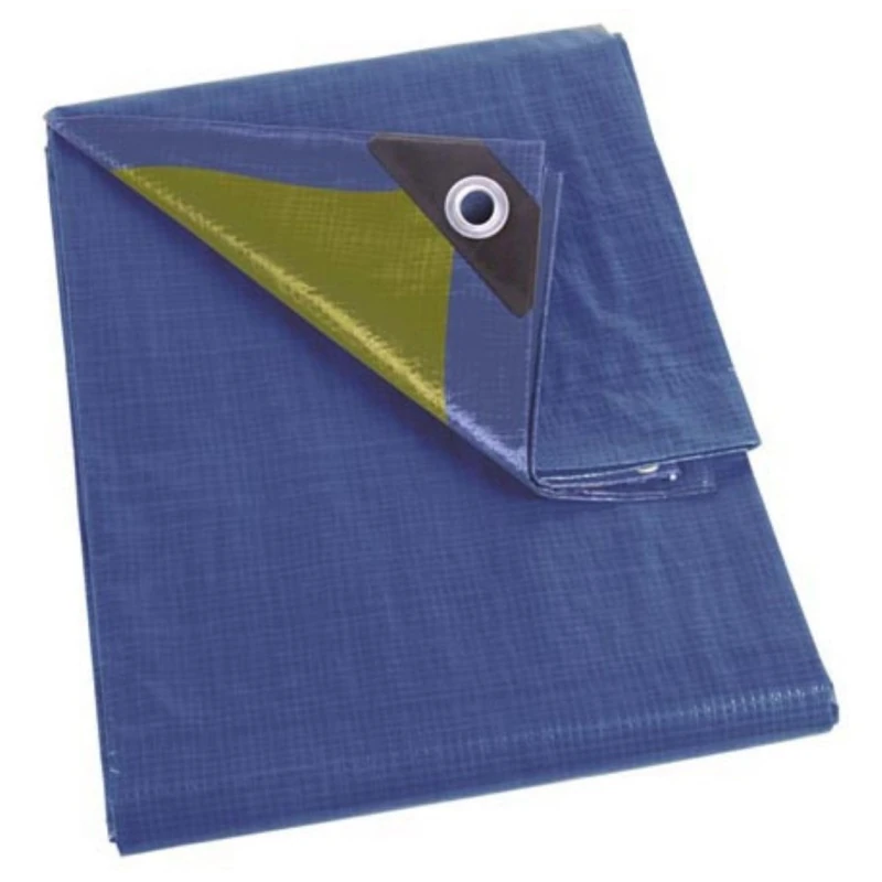 Perel Tax, Heavy Duty, 44 Eyelets, Reinforced Angles, Rectangular, Blue/Green, 110 g/m², 10 x 12 m