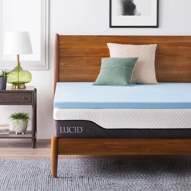 LUCID 2-Inch Ventilated Gel Infused Memory Foam Mattress Topper - Twin XL