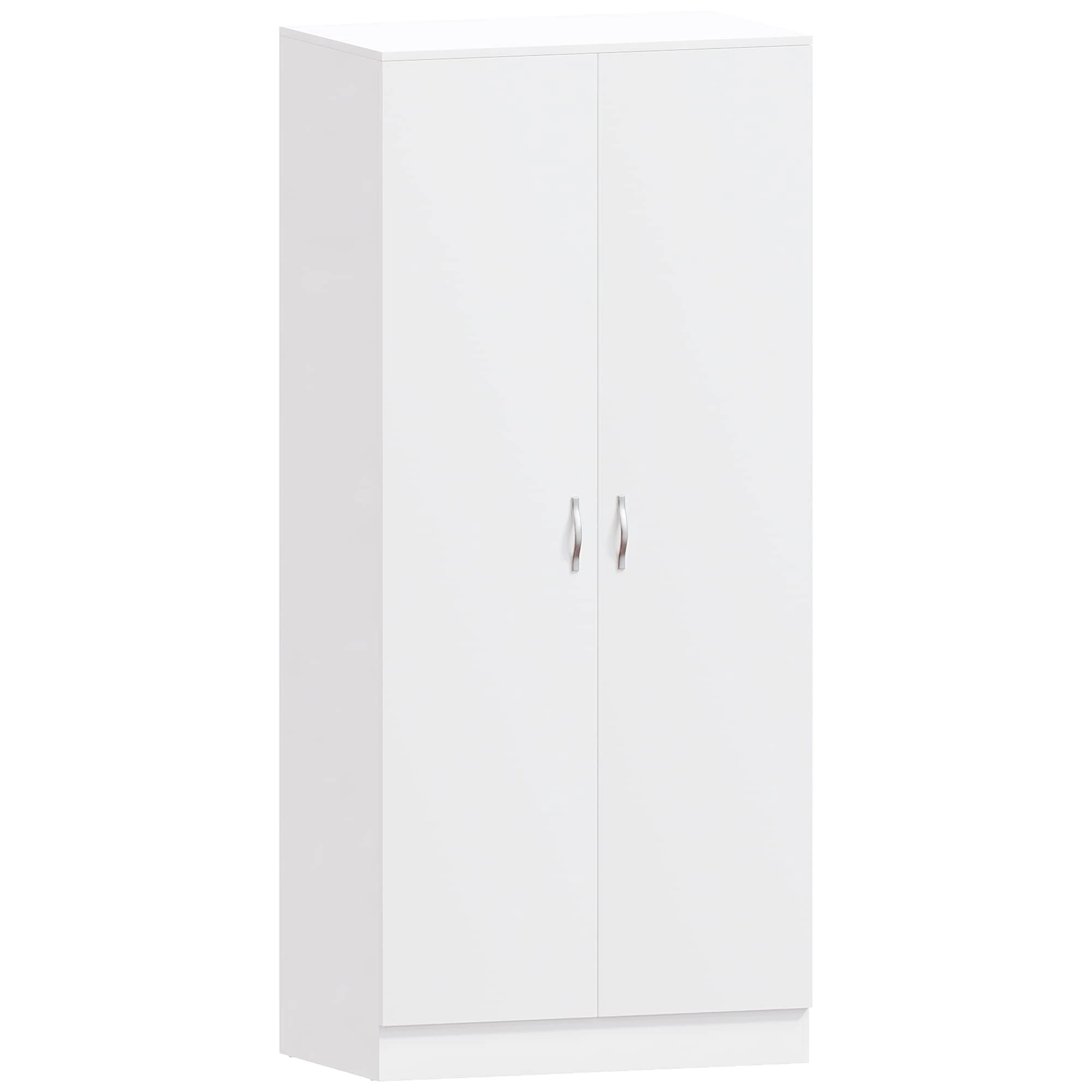 Vida Designs Riano Wardrobe, With Shelf & Hanging Rail Bedroom Storage Furniture (White, 2 Door)