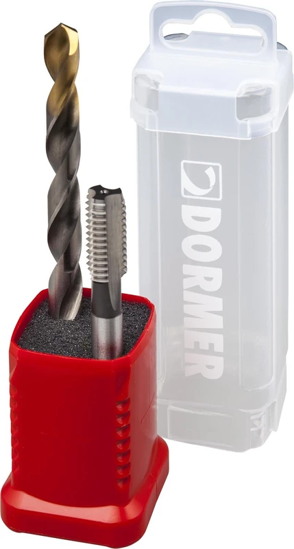Dormer Set E500 Taps and A002 Drill bits with 118 Degree Tin Tipped Split Point, Tap Size M12NO3 - Image 1
