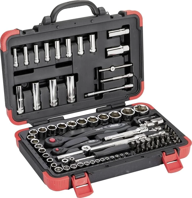 Vigor V1706N Socket Key Set 1/4 Inch + 1/2 Inch 94 Pieces