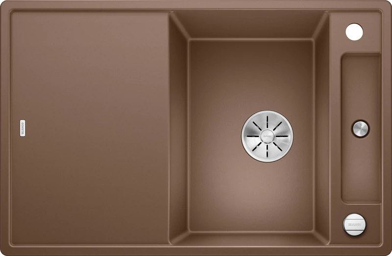 BLANCO 523181 Axia III 45 S Silgranit PuraDur with Wooden Chopping Board Reversible, Brown (Nutmeg), 45 cm Unterschrank