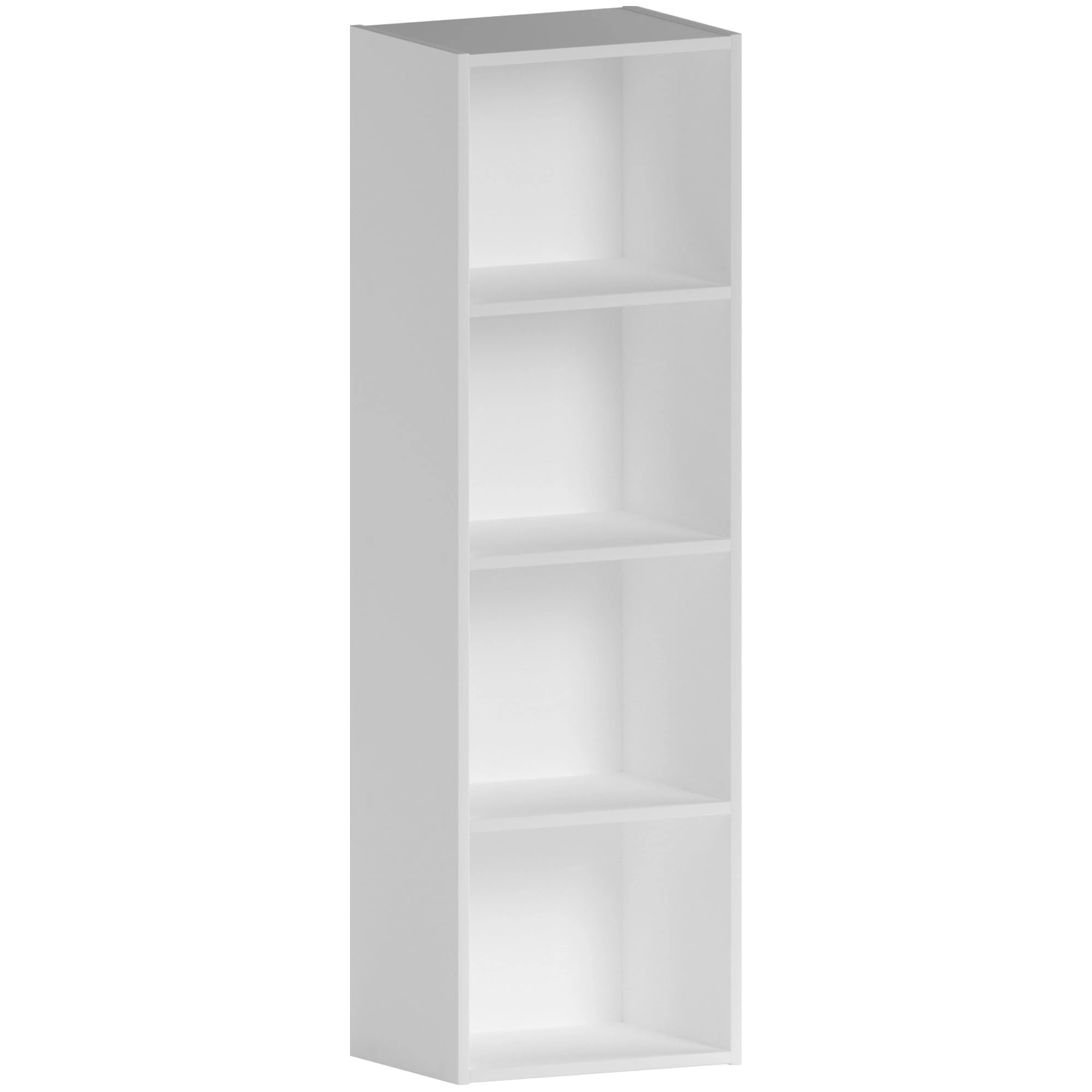 Vida Designs Oxford 4 Tier Cube Bookcase, White Wooden Shelving Display Storage Unit Office Living Room Furniture