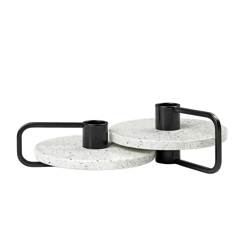 Blomus 65756 Candle Holder Height 6 cm Height 4 cm Depth 14 cm Diameter 12.5 cm White