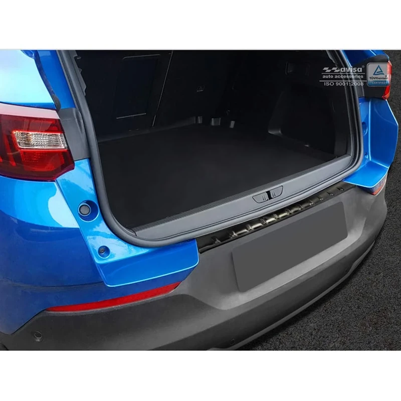 Autostyle 2/45145 Stainless Steel Rear Bumper Protector Grandland X 2017-'Ribs', Black